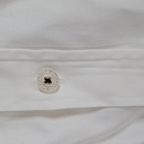 Salvatore Galliano White Button Down Dress Shirt Slim M neck16" - Picture 4 of 10
